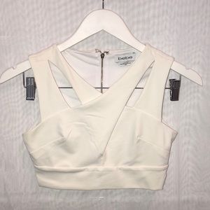 Bebe white crop top